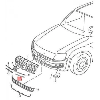 Ön Panjur Çıtası Vw Amarok Bm 15- (Oem No: 2Hh8537652Zz)