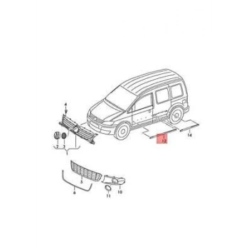 1996-2010 Volkswagen Caddy Ön Kapı Bandı Sol (Pleksan) (Adet) (Oem No:2K0853515E9B9)