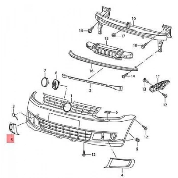 Sis Lamba Kapağı Caddy 10-15 (Sis Delikli) Sol (Oem No: 2K5853665A9B9)