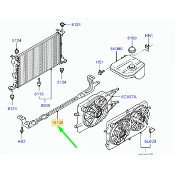 Ford Focus 98  Radyatör Alt Traversi  (Oem No:2M518A297Ab)