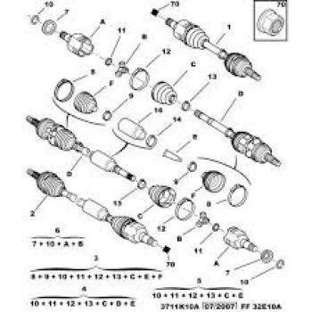 Aks Kafası Dış Kıt Psa C1/ 107 1.4 Hdı 04- (Oem No: 3273.Js)