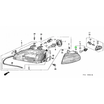 Sinyal Lambası Cıvıc  92-95 Sedan Beyaz Duylu Sağ (Oem No: 33301-Sr4-003)