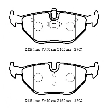1991-1998 Bmw 3 Serisi Sd-Coupe- Ön Fren Balatası 316-318-320-325(Kablosuz)Disk(123,1X45X16)Bramax) (Adet) (Oem No:34211164499)