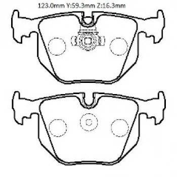 Landrover Freelander2- 07/12; Arka Fren Balatası (Kablosuz)(Disk) (123X59,3X16,3) (Bramax) (Oem No: 34216761240)