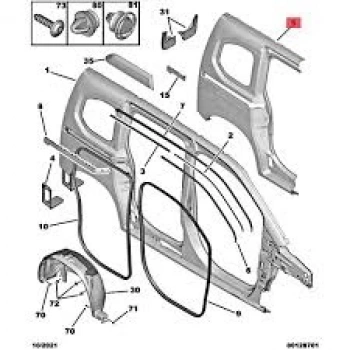 Sağ Arka Çamurluk Opel Combo E Bm 20- (Oem No: 3556956)