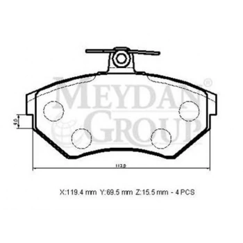 1993-1995 Seat Toledo Ön Fren Balatası (Disk) (119,4X69,5X15,5) (Bramax) (Adet) (Oem No:357698151E)