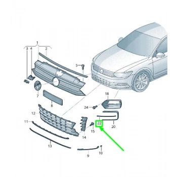 Tampon Çıtası Vw Passat Bm 14-20 (Oem No: 3G0853764B2Zz)