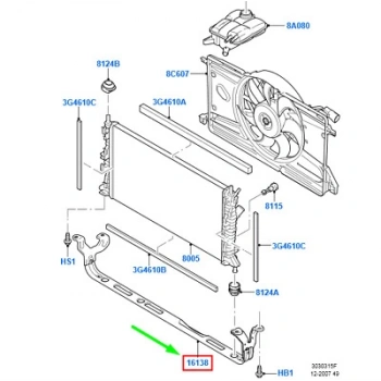 Ford Focus C Max 2004 2011 Radyatör Alt Destek Sacı  (Oem No:3M5H8A297Jj)