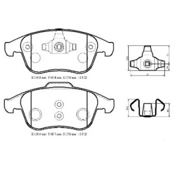 Renault Laguna- 08/12; Ön Fren Balatası (Kablosuz)(Disk) (156,50X68,5X18/155,20X63,20X18)(Bramax) (Oem No: 410600011R)