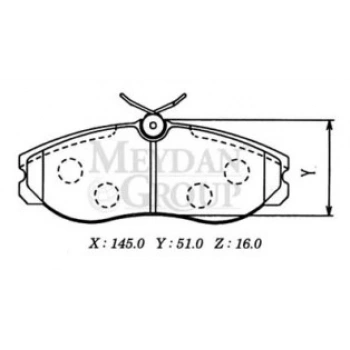 1993-1997 Nissan Terrano Ön Fren Balatası (Disk) (145X51X16) (Daıwa) (Adet) (Oem No:410609C525)