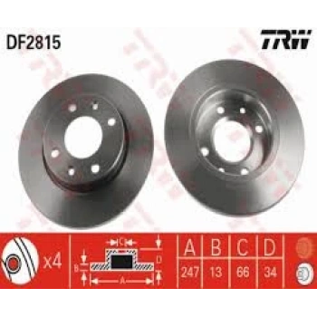 Erp Fren Diski :Takım Psa 206/306/Xsara B.M 00- (Oem No: 4246.R8 / 4249.A5)