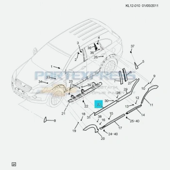 Ön Kapı Çıtası : Sağ Opel Captıva A Captıva B Bm 07- (Oem No: 42546871)