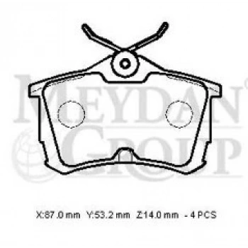 1999-2000 Honda Accord Arka Fren Balatası (Disk) (87X53,2X14) (Daıwa) (Adet) (Oem No:43022S1Ae02)