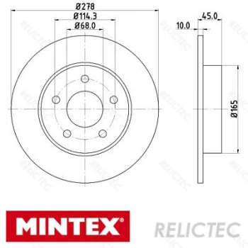 Fren Diski Prımera 02-10 / Almera 02-08 / Arka Düz 278-5 (Oem No: 432064U101)