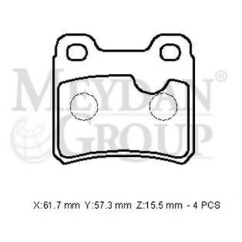 1988-1992 Opel Vectra A Arka Fren Balatası (Kablosuz) (Disk) (61,7X57,3X15,5) (Bramax) (Adet) (Oem No:4467072)