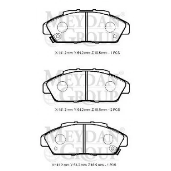 1990-1993 Honda Accord Ön Fren Balatası (Disk) (141,2X51X18,5) (Daıwa) (Adet) (Oem No:45022Sm2000)