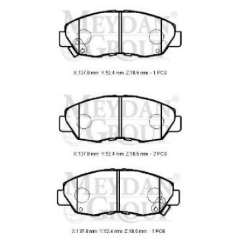 1990-1993 Honda Accord Ön Fren Balatası (Disk) (137,8X47,5X18,5) (Daıwa) (Adet) (Oem No:45022Sm4507)