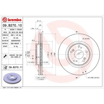 Fren Diski Accord 09-15 / Ön Havalı 296-5 (Oem No: 45251-Tl1-G00)
