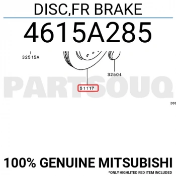 Fren Diski Ön . Japon L200 (Kk, Kl) 2.2 Dı-D 19- (Oem No: 4615A285)