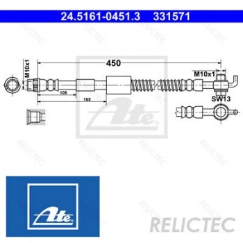 Fren Hortumu C4 2009 Sonrası  208 I 2012 Sonrası  Ön Espli (Oem No:4806N1) (2 Adet)