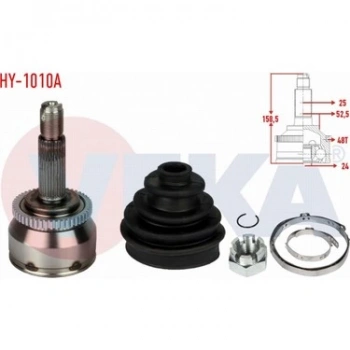 Aks Komple Ön Accent 11Sonrası Blue / Dizel Sol A-T 1.6 Absli 48 Diş 646Mm (Oem No: 49500-1R300)