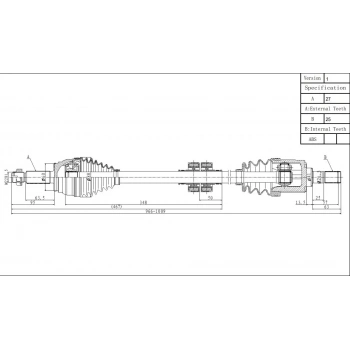Mil Aks Elantra 161.6 Benz Mt Sağ None (Oem No: 49501-F2000.)