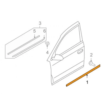 Sag Ön Kapı Bandı Vw A6 Bm 05-11 (Oem No: 4F0853960Jgru)