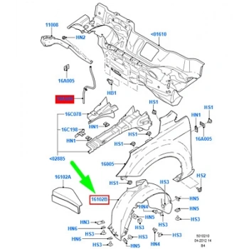 Çamurluk Davlumbazı Ön Sağ Ford Focus/Cmax Bm 04-11 (Oem No: 4M51 16114 Aa)