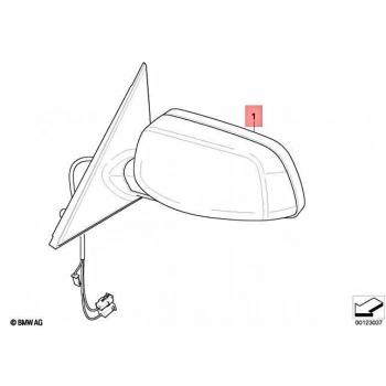 Dıs Dıkız Aynası Sol Elektrikli Isitmali Astarli Mavi Cam Kör Noktali Bmw E60 Bm 2003-2010 (Oem No: 51167189509)