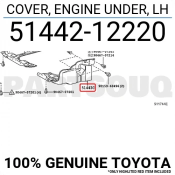 Karter Muhafazası Corolla 10-12 Sol Benzinli (Oem No: 51442-12220)