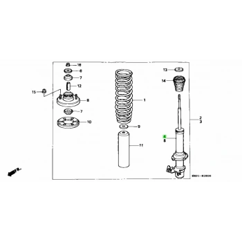 Amortısör Ön Sağ Gaz Japon Cıvıc (Eg, Eh) : Cıvıc (Ma, Mb) 95-96 : Crx (Eg) 92-97 1.5:1.6 92-95 (Oem No: 51605-Sr3-003)