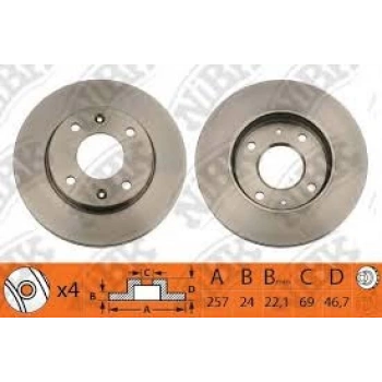 Fren Diski Ön Adet : 257 X 4 Havalı Kore Matrıx/Elantra 00-03/Sonata/Cerato Benzın 2006-2011 (Oem No: 517122F000)