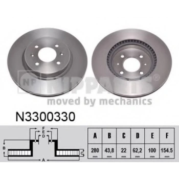 Fren Diski İ20 14-21 / Bayon 21Sonrası / Stonıc 18Sonrası / Rıo 11Sonrası 1.1-1.4 Crdı / Ön Havalı 280-4 (Oem No: 51712-C8500)