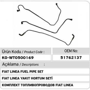 Yakıt Borusu Enj.Pompaya Gıdıs Fıat Lınea 1,3 07- (Oem No: 51762137**)