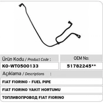 Fiorino 2007  Yakıt Borusu  (Oem No:51782245**)