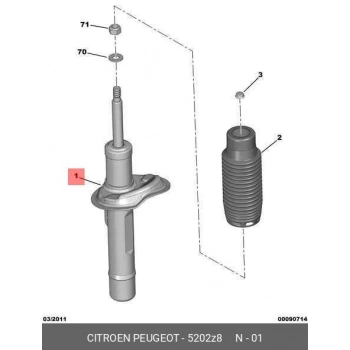 Amortisör Partner  96-08 / Berlıngo 96-08 / Yağlı Ön Sol (Oem No: 5202Et)