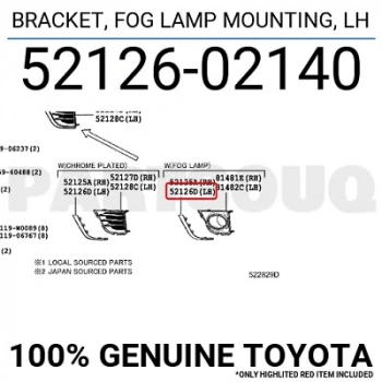Sis Lamba Çerçeve Corolla Çıtası 13Sonrası Sol (Oem No: 52126-02140)