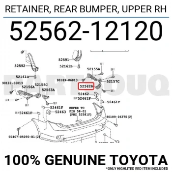 Tampon Bağlantı Braketi Corolla Arka 10Sonrası Üst Sağ (Oem No: 52562-12120)