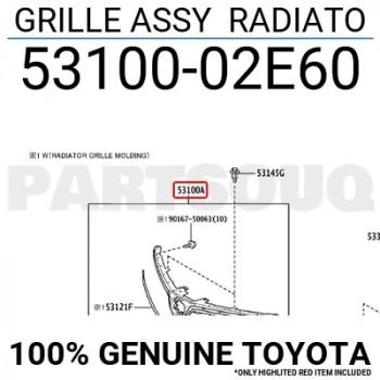 Panjur Corolla 19-22 Krom Çıtalı (Oem No: 53100-02E60)