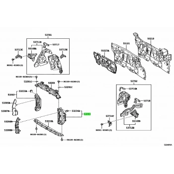 2009-2011 Toyota Yaris Ön Panel Yan Parça Sol (Far Yuva Sacı) (Oem No:5320352903)