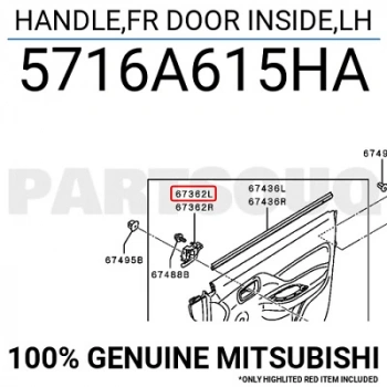 Kapı Kolu L200 15-19 İç Sol Krom (Oem No: 5716A615Ha)