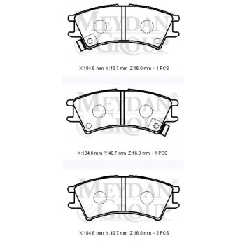 1998-2003 Hyundai Atos Ön Fren Balatası (Disk) (104,6X40,7X16) (Daıwa) (Adet) (Oem No:5810102A00)