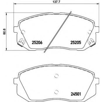 Fren Balatası Ön Kore Tucson : Kona : Ix35 : I40 B.M 11-19 (Oem No: 581013Za76)