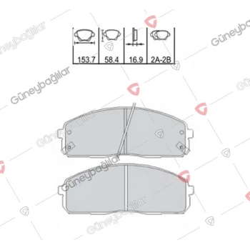 Fren Balatası Ön Kore H100 Kmy 04-/Pregıo 01-06/Bongo 11- Dızel 2004-2012 (Oem No: 581014Fa00)