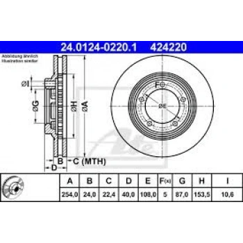 Fren Diski Ön Adet : 254 X 5 Havalı Kore Starex/Starex/H100 Kmy/Trajet/Santa Fe/Lıbero 2,5 Dızel Tcı 1998-2002 (Oem No: 581294A000)