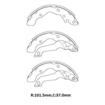 2002-2003 Hyundai Elantra Arka Fren Pabucu (101,5X37) (Daıwa) (Adet) (Oem No:5830529A10)