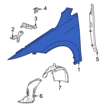 Çamurluk Ön Sağ Vw Golf8 Bm 20- (Oem No: 5H0821022B)