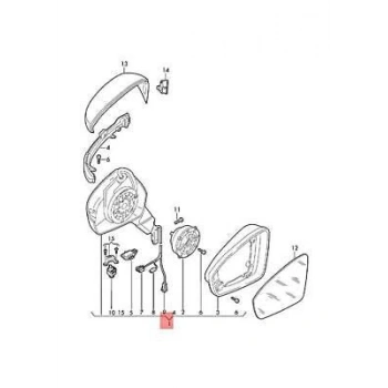 Dış Dikiz Aynası Tiguan 16Sonrası Elektrikli,Isıtmalı, Sinyalli Astarlı, Sağ (Oem No: 5Nb857507P9B9)