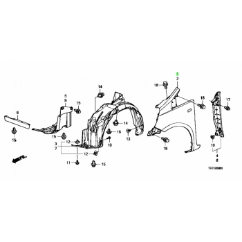 Çamurluk Jazz 09Sonrası Ön Sağ (Simyi) (Oem No: 60211-Tf0-G00Zz)