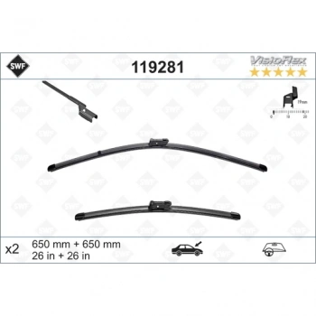 Silecek Süpürgesi Takım 508 İ10-18 / Rcz 10-18 Aerotwın A636S (650+650Mm) (Oem No: 6423N6)